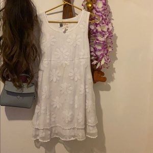 White dress with flower patterns